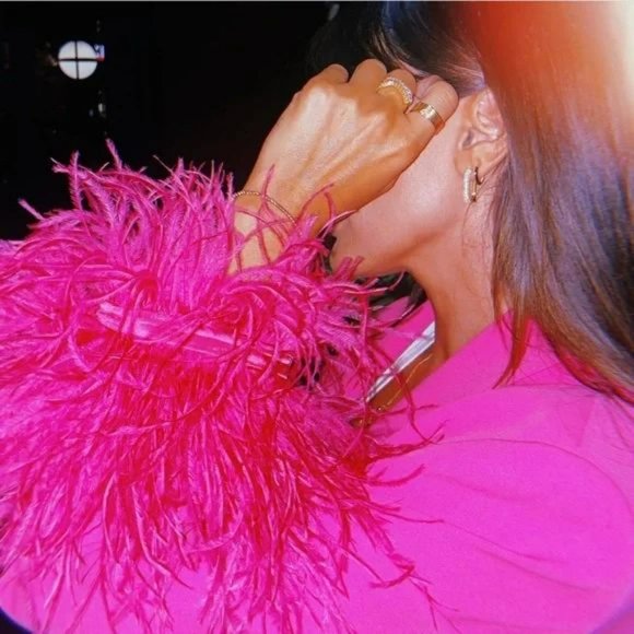 ZARA FEATHER BLAZER PINK - Picture 6 of 8